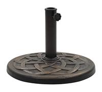 HKTMGDNG Base rotonda per ombrellone da giardino, 11 kg, bronzo, poliresina | Supporto stabile con design decorato per terrazza, balcone e giardino. Include adattatore per due dimensioni di palo.
