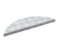HKTMGDNG Gradini per scale in alluminio argento, 60 x 18 cm, mezzaluna, set | Robusti tappetini per gradini con motivo a rombi per scale e giardino. Facile da pulire, lavabile e resistente alle