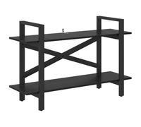 HKTMGDNG Libreria nera effetto rovere, 100 x 33,5 x 64 cm | Scaffale dal design industriale con 2 scomparti aperti e telaio in acciaio per soggiorno, camera da letto e ufficio in casa.