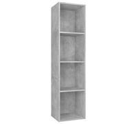 HKTMGDNG Libreria, scaffale per TV, grigio cemento, 36 x 30 x 143 cm | Mobile flessibile per soggiorno con 4 scomparti aperti: utilizzabile verticalmente come scaffale o orizzontale come mobile