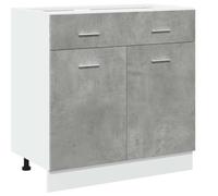 HKTMGDNG Mobile da cucina Lyon, grigio cemento, 80 x 46 x 81,5 cm | Pratico mobiletto da cucina con cassetto e scomparti per un ordine ottimale nella zona cucina e nella dispensa.