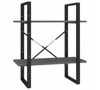 HKTMGDNG Scaffale in legno massiccio di pino, 60 x 30 x 70 cm, grigio, con | Scaffale compatto in legno dal design industriale con 2 ripiani stabili per soggiorno, corridoio e ufficio. Supporto da
