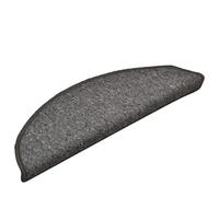 HKTMGDNG Set di 15 tappetini per gradini, 56 x 17 x 3 cm, grigio scuro | Tappetini semicircolari per gradini. Proteggono i gradini in legno dall'usura e offrono isolamento acustico nel corridoio.