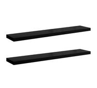 HKTMGDNG Set di 2 mensole sospese da parete, 120 x 23,5 cm, colore: nero | Supporto invisibile per un look sospeso in soggiorno e camera da letto, portata fino a 10 kg per pannello in MDF a nido d'ape