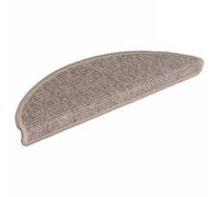 HKTMGDNG Set di tappetini per gradini, 15 pezzi, 56 x 17 x 3 cm, beige | Protezione autoadesiva antiscivolo e isolamento acustico per scale in legno, bordo piegato, beige scuro