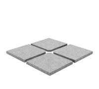 HKTMGDNG Supporto per ombrellone, 4 pezzi, grigio granito, 100 kg | Robusti pannelli di base in pietra naturale per ombrelloni su terrazze, balconi e giardini per una presa sicura.