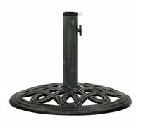 HKTMGDNG Supporto per ombrellone in ghisa, verde, 40 x 32 cm | La base decorativa per ombrellone con motivo floreale garantisce stabilità al vento in giardino, sulla terrazza o sul balcone