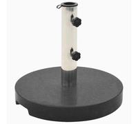 HKTMGDNG Supporto per ombrellone in granito, 20 kg, rotondo, nero, per palo | Supporto per ombrellone massiccio da 20 kg, in granito nero, con tubo in acciaio inox e adattatore, per balcone