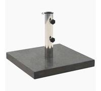 HKTMGDNG Supporto per ombrellone in granito, 28,5 kg, quadrato, nero | Base per ombrellone pesante in pietra naturale con 2 ruote e tubo in acciaio inox, per balconi, terrazze e giardini.
