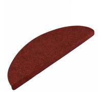 HKTMGDNG Tappetini per gradini, autoadesivi, set da 15 pezzi, 56 x 17 x 3 | Protezione antiscivolo per scale e corridoio, isolamento acustico, morbido feltro agugliato rosso, confezione da 15