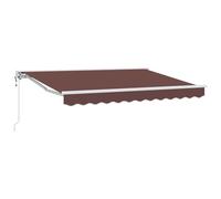 HKTMGDNG Tenda da sole con braccio articolato, marrone, 3,5 x 2,5 m, con | Parasole flessibile per terrazze e giardino: il design a semicassetta protegge il tessuto in modo affidabile quando non in