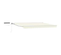 HKTMGDNG Tenda da sole con telecomando, 5 x 3,5 m, colore bianco crema | Parasole flessibile per terrazza e giardino con robusta semicassetta, manovella e accessori di montaggio inclusi nella