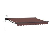HKTMGDNG Tenda da sole semi-a cassetta, 3,5 x 2,5 m, colore marrone | Elegante protezione solare per la vostra terrazza: regolabile in modo flessibile tramite telecomando o manovella con