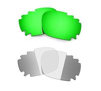 HKUCO Green/Transition/Photochromic Polarized Compatible/Replaceable Lenses For Oakley Racing Jacket Vented Sunglasses