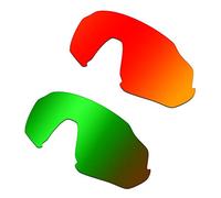 HKUCO Lenti Compatibile/Sostituzione per Oakley Flight Jacket Rosso/Emerald Verde Occhiali da Sole