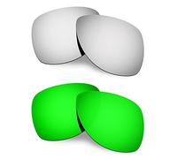 HKUCO Mens Compatible/Replaceable Lenses for Oakley Dispatch 2 Titanium/Emerald Green Sunglasses