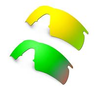 HKUCO Mens Compatible/Replaceable Lenses for Oakley M Frame Hybrid 24K Gold/Emerald Green Sunglasses