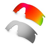 HKUCO Mens Compatible/Replaceable Lenses For Oakley M Frame Hybrid Red/Titanium Sunglasses