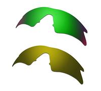 HKUCO Mens Compatible/Replaceable Lenses For Oakley M Frame Sweep Sunglasses Emerald Green/Bronze Polarized