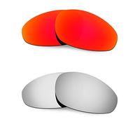 HKUCO Mens Compatible/Replaceable Lenses For Oakley Straight Jacket 1999 Red/Titanium Sunglasses