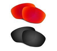 HKUCO Mens Compatible/Replaceable Lenses For Oakley Straight Jacket (2007) Sunglasses Red/Black Polarized