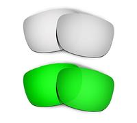 HKUCO Mens Compatible/Replaceable Lenses For Oakley TwoFace Titanium/Emerald Green Sunglasses