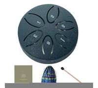 Hkuoeue Tamburo per pioggia da giardino, 7,6 cm, 6 note, per bambini, strumento portatile per la guarigione del suono per lenire i principianti, decorazione per lezioni di meditazione, pratica di yoga