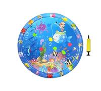 Hkuoeue Tappetino da gioco ad acqua per gatti, tappetino rinfrescante per cuccioli, 99 x 99 cm, tappetino gonfiabile per cani, con pompa, per la stagione calda, giardino, camera da letto, interni