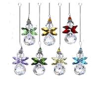 HKVTVCYPYA 7 pezzi da appendere in cristallo, angelo custode, acchiappasole, finestra, acchiappasole, arcobaleno, creatore, giardino domestico, decorazione di nozze(Mixed color,20mm)