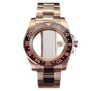 HKVTVCYPYA Bracciale cassa dell'orologio in oro rosa 40mm quadrante 28.5mm lunetta for birra radice compatibile for NH34 NH35 NH36/38 Miyota8215 ETA2824(Glass bottom 1-For 8215)