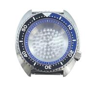 HKVTVCYPYA Cassa dell'orologio subacqueo in argento da 45 mm quadrante da 28,5 mm vetro zaffiro compatibile for movimento automatico NH35 NH36 NH34 NH38 4R36(Blue chapter ring 1)