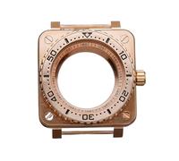 HKVTVCYPYA Custodia for orologio con cover posteriore trasparente quadrata in oro rosa compatibile con movimento automatico NH34 NH35 NH36 7S26 4R(14)