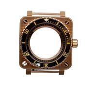 HKVTVCYPYA Custodia for orologio con cover posteriore trasparente quadrata in oro rosa compatibile con movimento automatico NH34 NH35 NH36 7S26 4R(20)