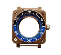 HKVTVCYPYA Custodia for orologio con cover posteriore trasparente quadrata in oro rosa compatibile con movimento automatico NH34 NH35 NH36 7S26 4R(12)