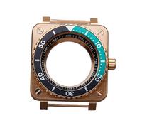 HKVTVCYPYA Custodia for orologio con cover posteriore trasparente quadrata in oro rosa compatibile con movimento automatico NH34 NH35 NH36 7S26 4R(15)