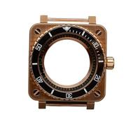 HKVTVCYPYA Custodia for orologio con cover posteriore trasparente quadrata in oro rosa compatibile con movimento automatico NH34 NH35 NH36 7S26 4R(21)