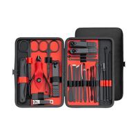 HKVTVCYPYA Kit di funzioni complete da 10/15/25 pezzi Set di pedicure professionale in acciaio inossidabile Tagliaunghie con custodia portatile Idea(Red 25pcs)