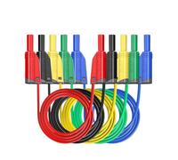 HKVTVCYPYA P1050-1 Cavi di prova in silicone for multimetro, filo morbido isolato da 100 cm, doppia spina a banana da 4 mm, tipo impilabile(5Colors 5PCS-1m)