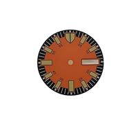 HKVTVCYPYA Quadrante di ricambio for orologio con doppio calendario luminoso verde da 28,5 mm, compatibile con movimento NH36A/4R36(Orange)