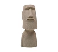 HKWFKAWA Creativo Isola di Pasqua fioriera statua vaso ornamento per la casa beige 8,5 x 8,5 x 23 cm
