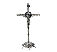 HKWFKAWA Crocifisso da parete statua a croce in miniatura per armadio camera da letto pasquale retrò argento