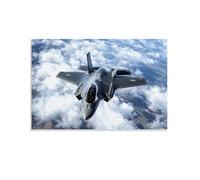HKXXMTQMM Arma militare F-35 Lightning II - The Future of Air Dominance - Decorazione murale contemporanea da appendere, 50 x 75 cm