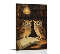 HKXXMTQMM Art Animals - Decorazione murale da appendere con civette, bibliotecari che zittiscono rumorosi e rumorosi in una biblioteca di mezzanotte, 20 x 30 cm