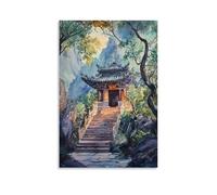 HKXXMTQMM Arte artistica da parete con santuario taoista artistico, per pareti accoglienti e spirituali, decorazione da parete, design decorativo, 30 x 45 cm