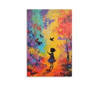 HKXXMTQMM Children's Art - Decorazione murale da appendere con colori dell'infanzia, 50 x 75 cm