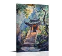 HKXXMTQMM Decorazione artistica da parete con santuario taoista artistico, per pareti accoglienti e spirituali, decorazione da parete, design moderno, 50 x 75 cm