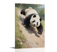 HKXXMTQMM Decorazione da parete moderna da appendere con panda che cade in un piccolo pendio, decorazione murale, 20 x 30 cm