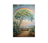HKXXMTQMM Decorazione murale cristiana, Arca di Noè, Arca di Noè, Arco di Noè, Arco di Alleanza sulla Creazione, Decorazione Murale, 50 x 75 cm