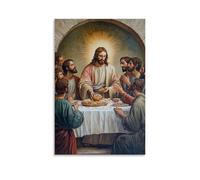 HKXXMTQMM Decorazione murale cristiana - L'ultima cena - Gesù che rompe il pane con i discepoli - decorazione murale decorativa 30 x 45 cm