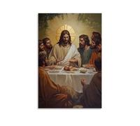 HKXXMTQMM Decorazione murale cristiana - L'ultima cena - Gesù che rompe il pane con i discepoli - Decorazione murale decorativa 50 x 75 cm